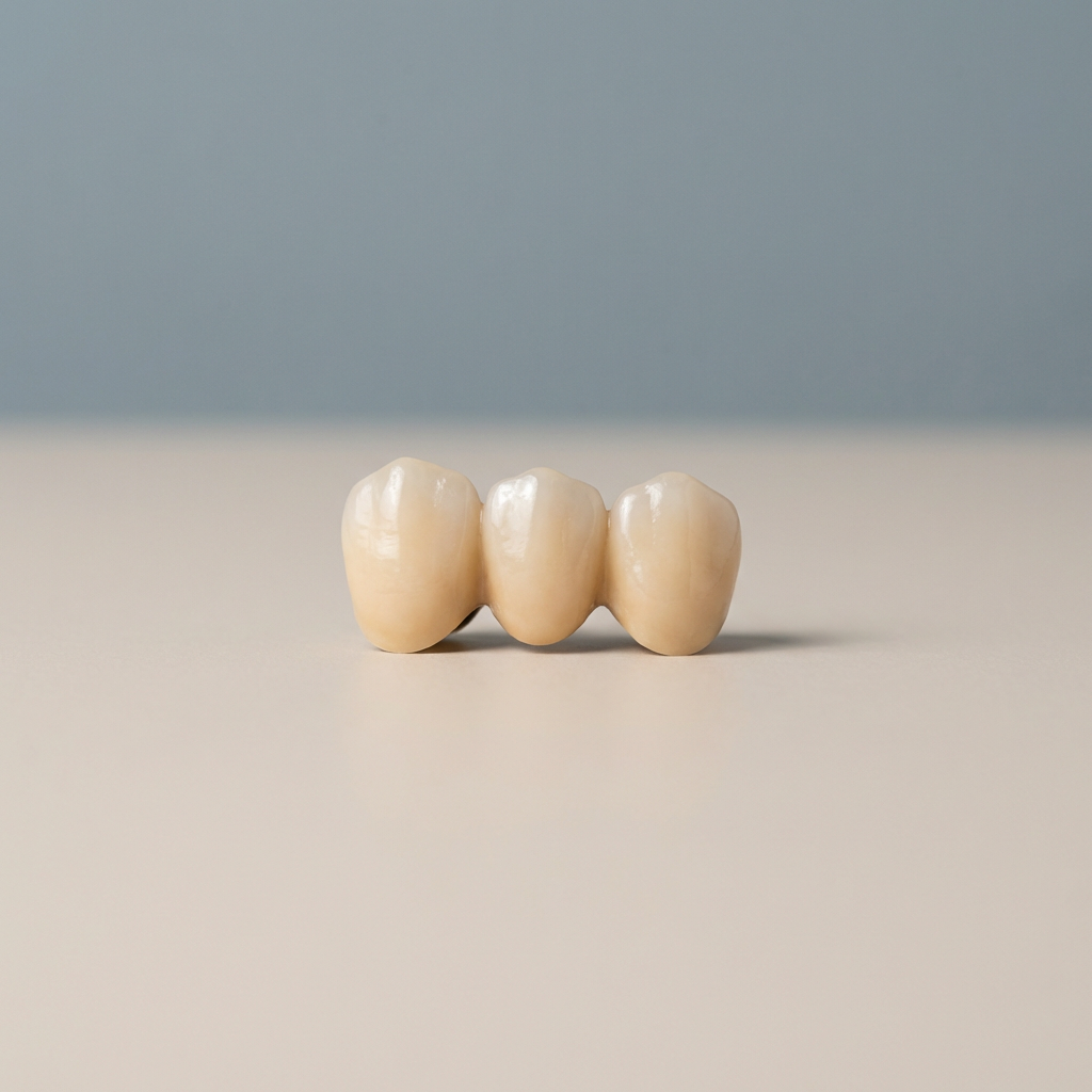 Fixed dental bridge replacing missing tooth